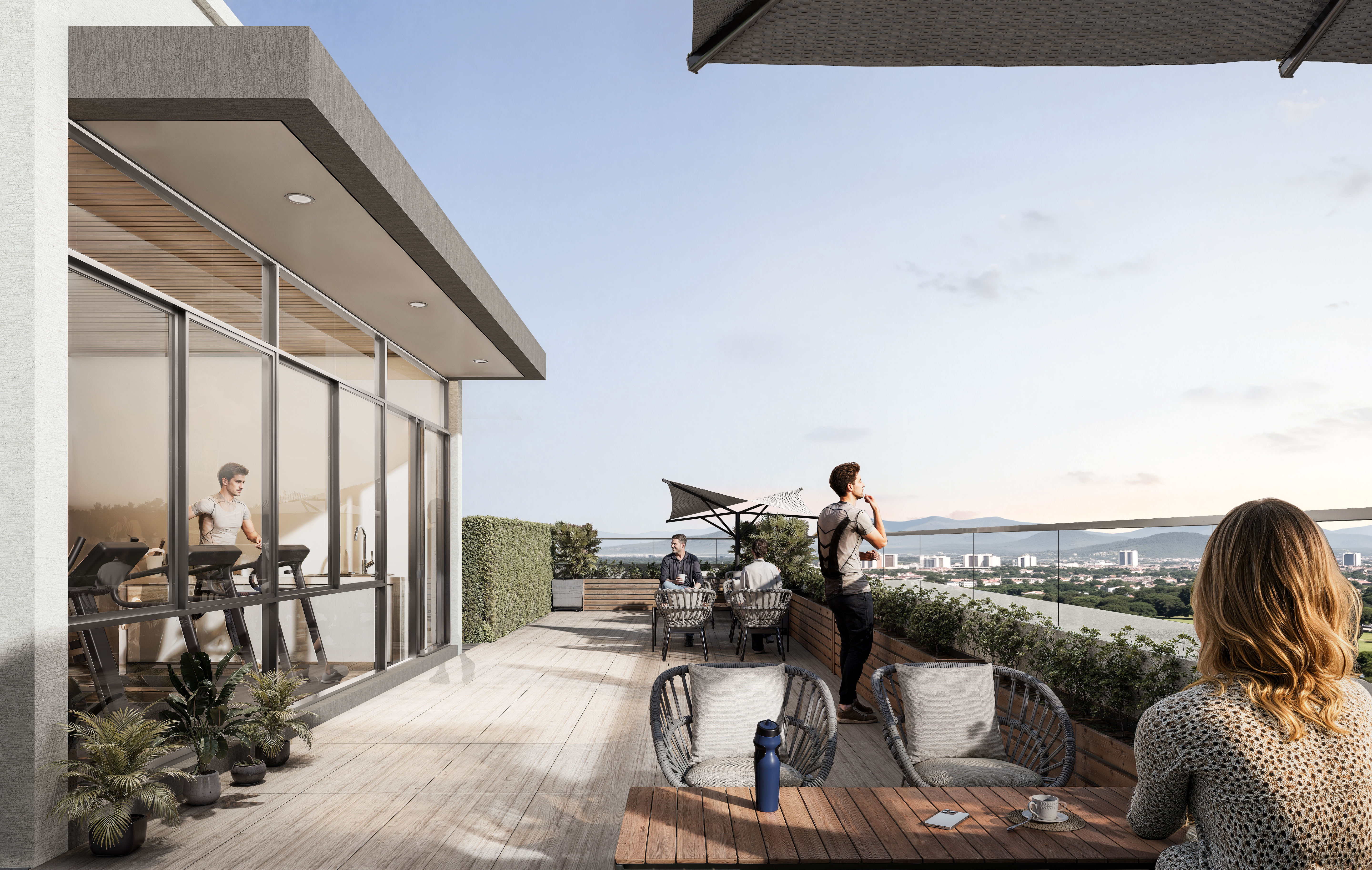 Rooftop gym terrace