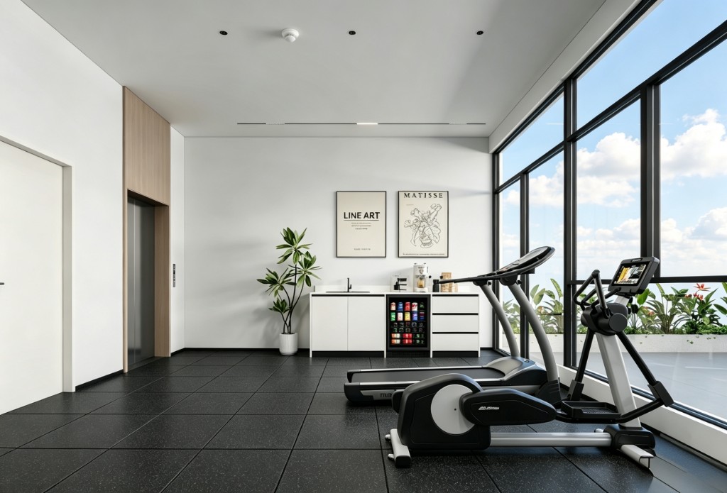 Rooftop gym equipment