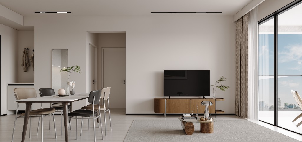1-Bedroom living and dining area
