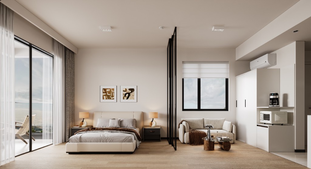 Studio optional partition interior